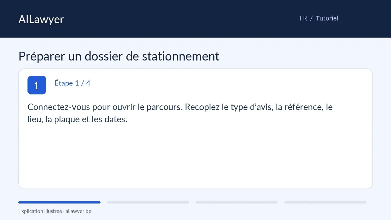 Visuel du tutoriel AILawyer consacré à la préparation d’un dossier de stationnement