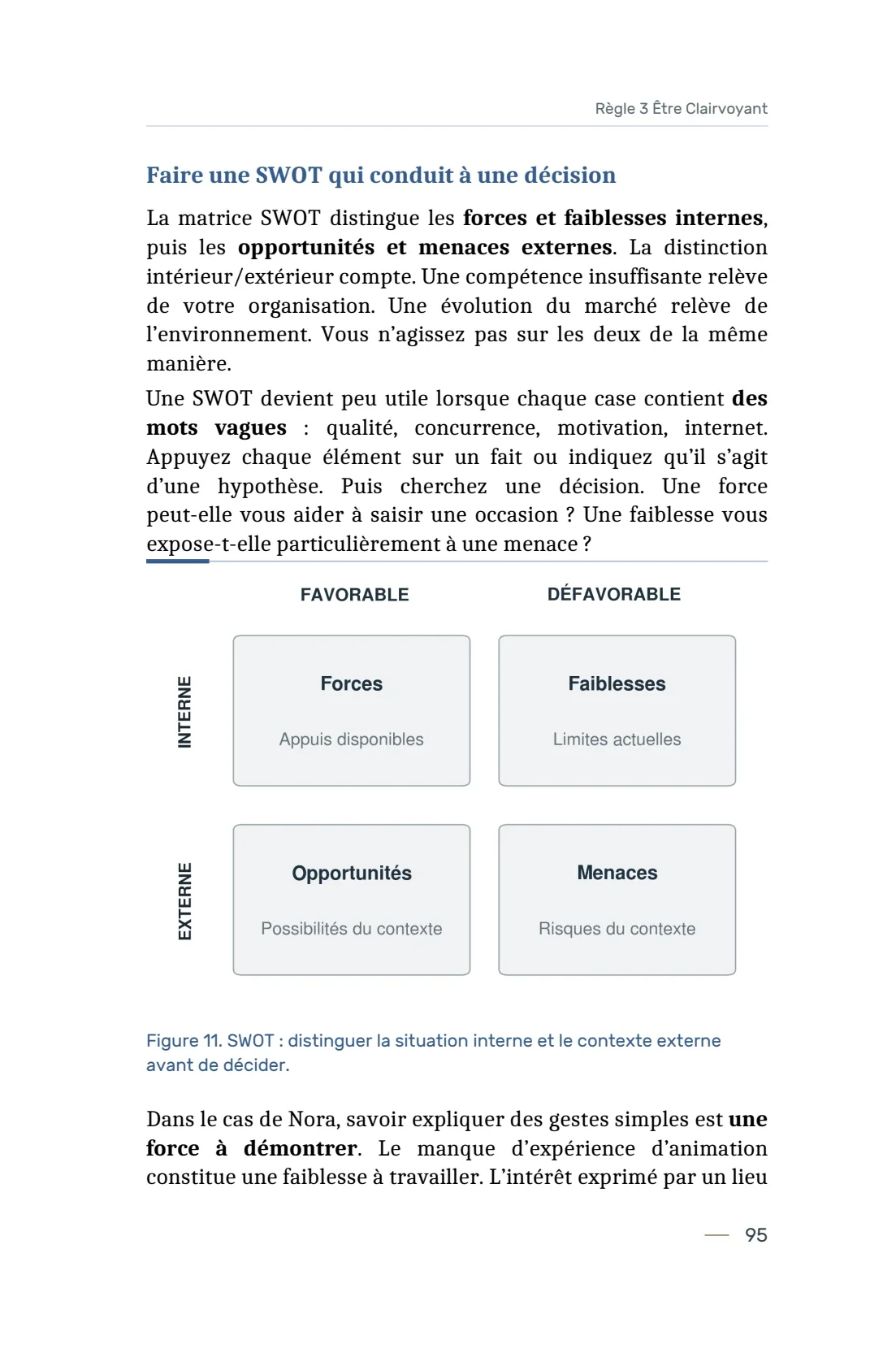 Page 95 du livre 7 règles pour viser la réussite, support de la leçon Principe 12 — La Stratégie.