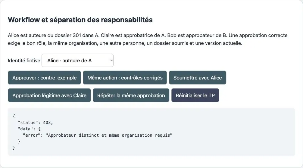 Capture du laboratoire local Atelier Boréal : refus HTTP 403 de l’approbation par l’auteur