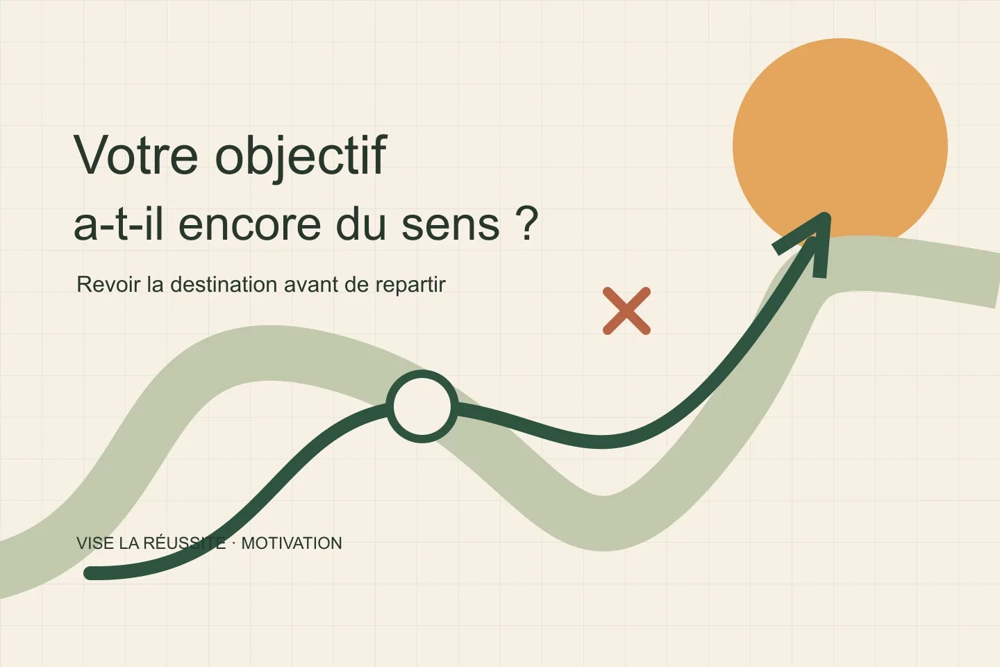 Un chemin graphique bifurque après un point de revue, vers une nouvelle destination.