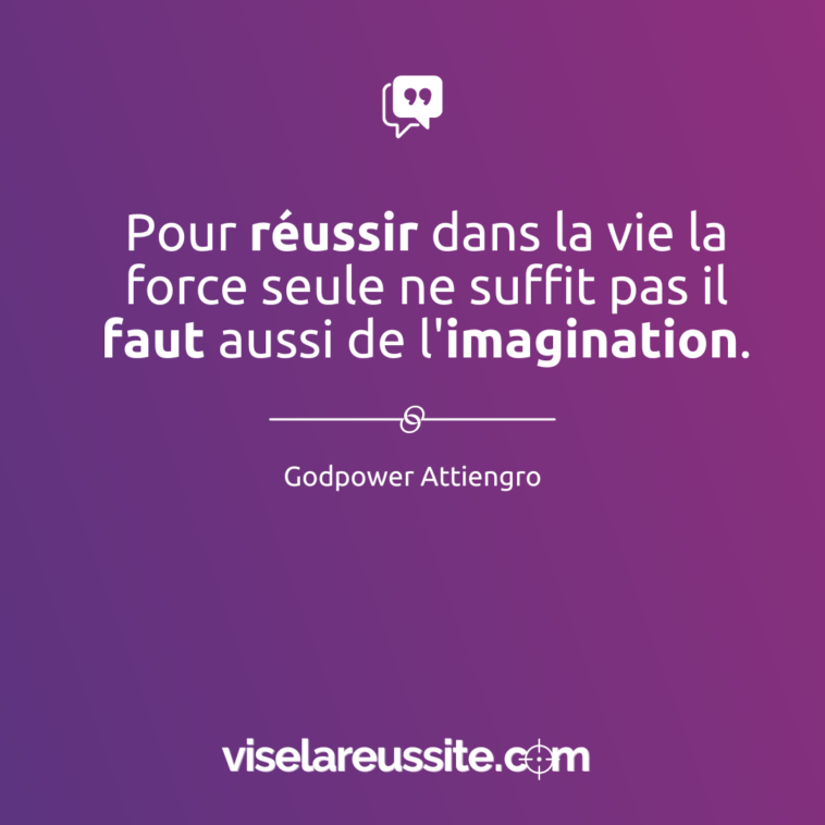 Pour réussir dans la vie la force seule ne suffit pas il faut aussi de l'imagination pour réussir dans la vie la force seule ne suffit pas il faut aussi de l'imagination