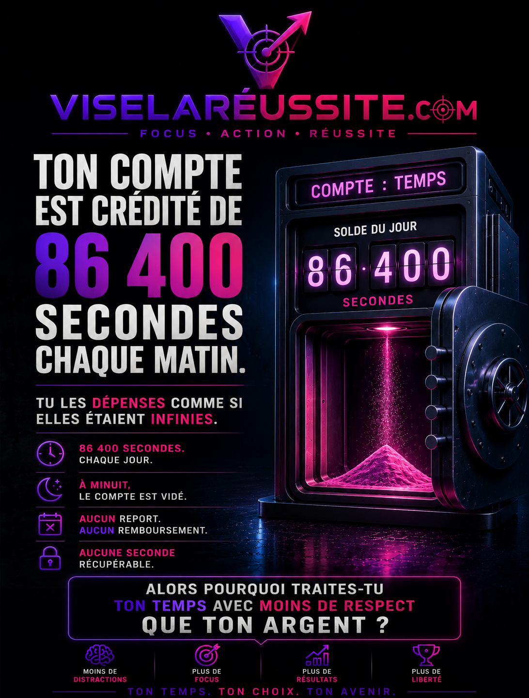 Ton compte est crédité de 86 400 secondes chaque matin ton compte est crédité de 86 400 secondes chaque matin